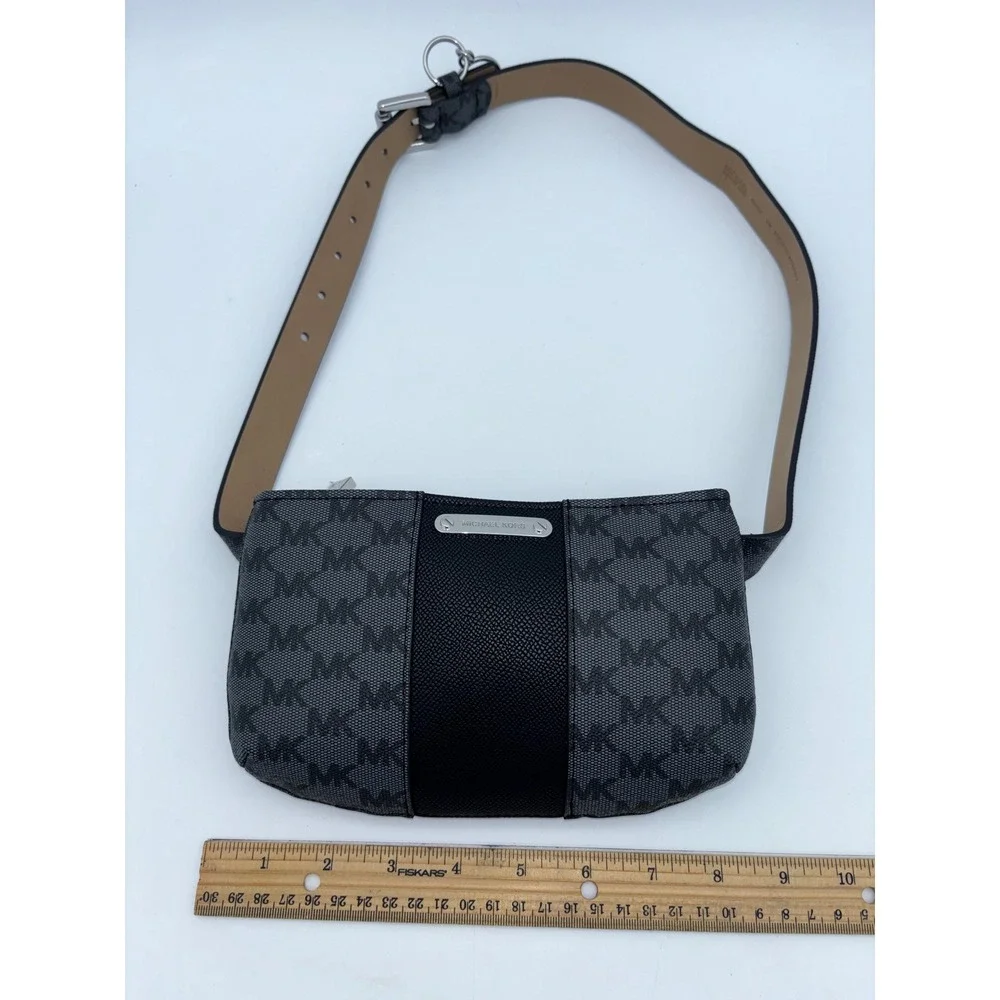MICHAEL KORS Belt‎ Bag Fanny Pack Logo Monogram Grey Black NEW Small Medium